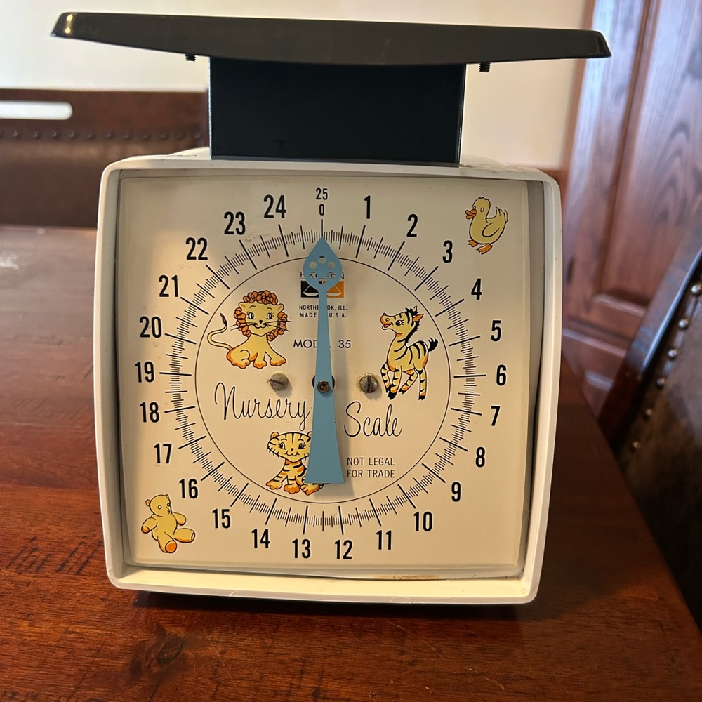 Vintage Nursery Scale with Animal Illustrations
